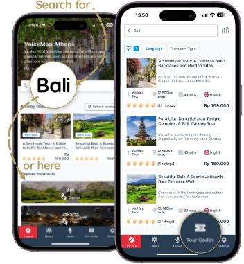 bali walking tours in voicemap search for bali